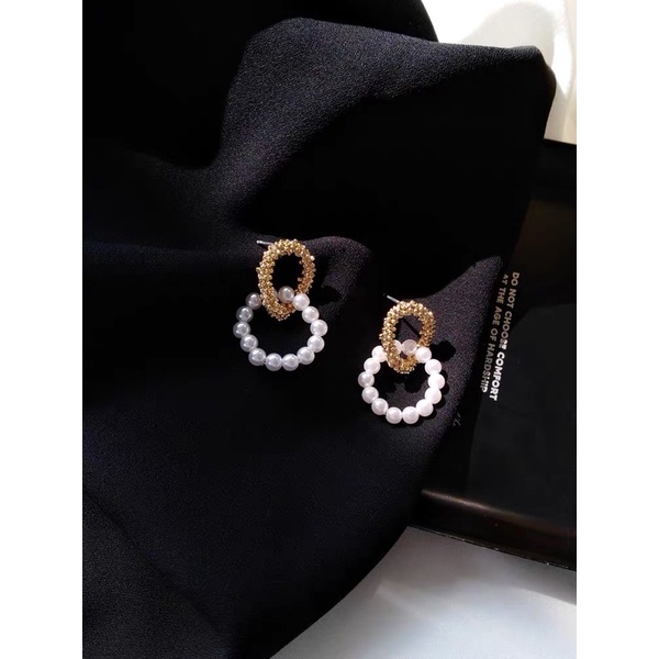 Khuyên tai nhỏ đính hạt dễ thương - Maben