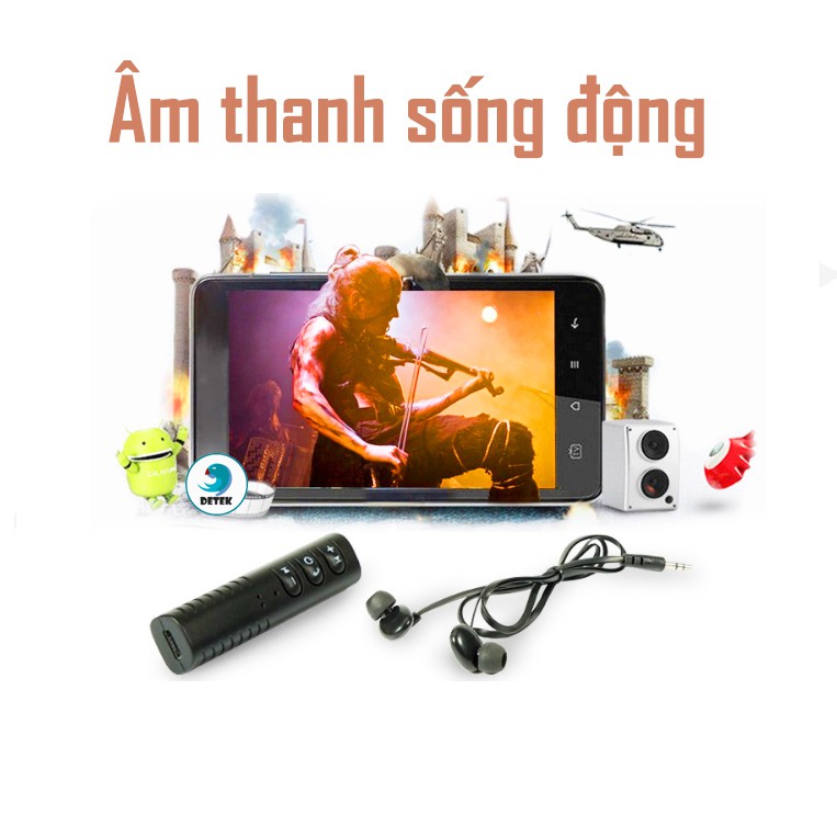 Thiết bị chuyển đổi tai nghe thường thành Bluetooth Detek R999 Tặng Jack 3.5