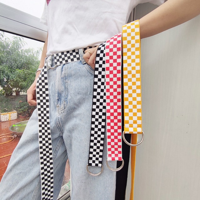 Dây lưng hoa văn caro checker board