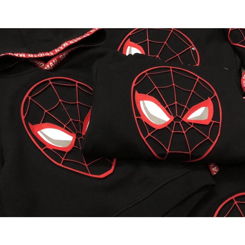 Áo nỉ hoodie Spiderman đen 10-24kg (có ảnh thật)