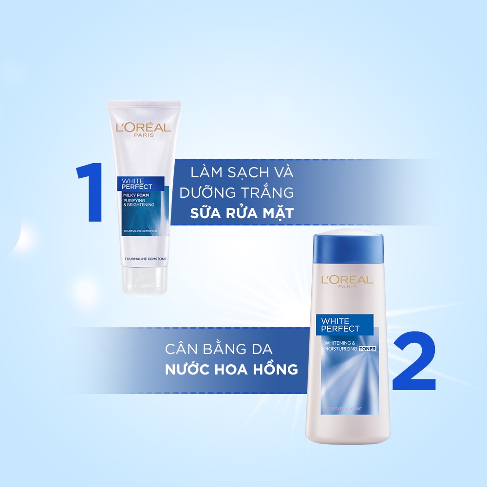 Sữa Rửa Mặt Làm Sáng Mịn Săn Chắc, Ngăn Lão Hóa L'oreal Aura Perfect Milky Foam 100ml