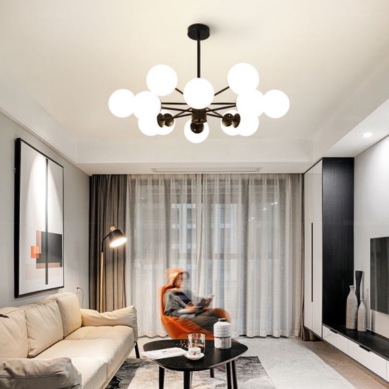 Đèn chùm MONSKY ALIGA cao cấp hiện đại loại 12 bóng trang trí nội thất sang trọng