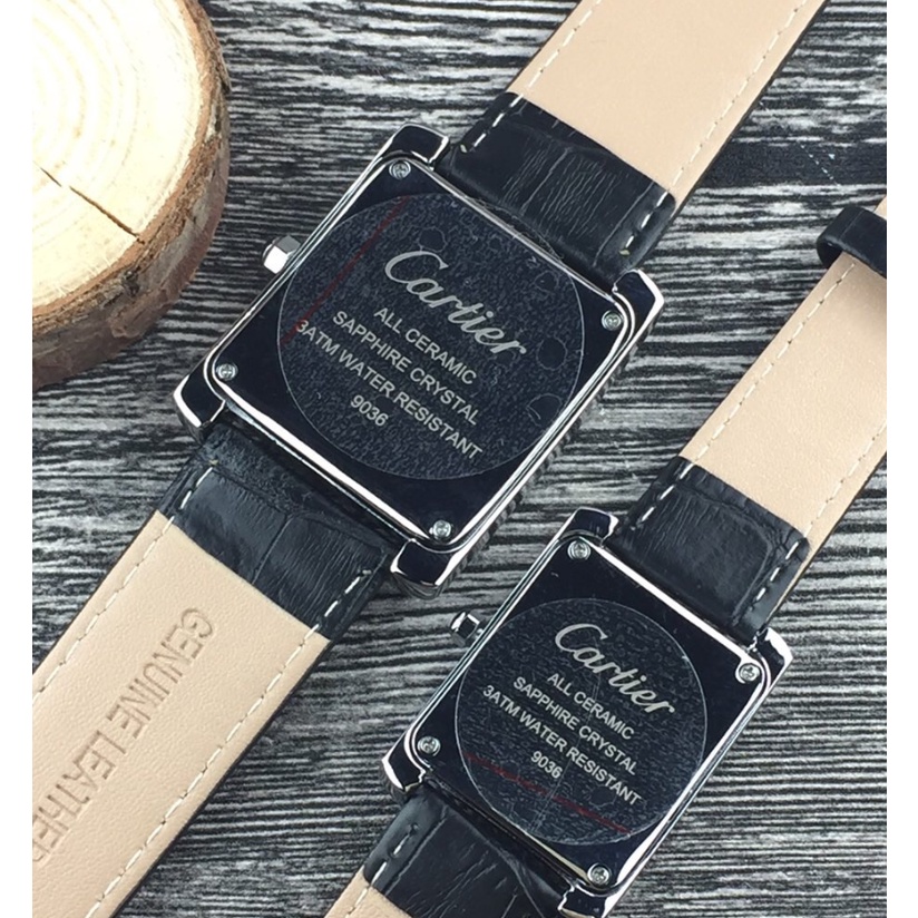 Đồng Hồ Quartz Mặt Vuông Với Dây Đeo Da