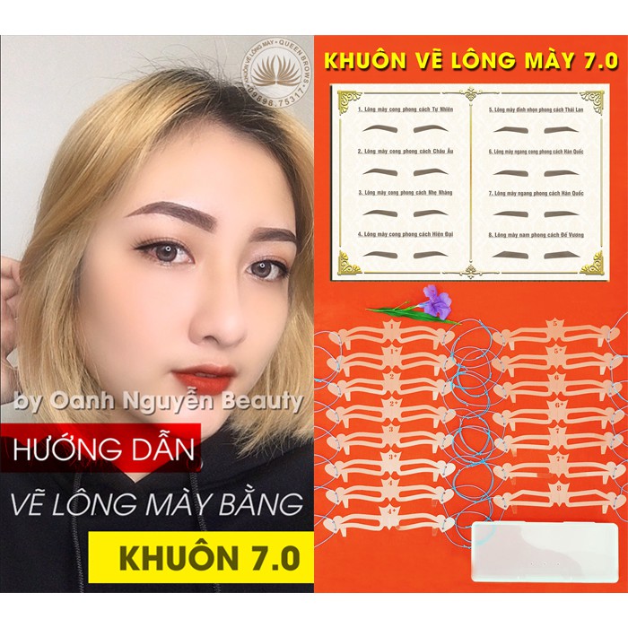 Khuôn Kẻ Lông Mày Phun Xăm Chuyên Nghiệp 7.0 - 8.0 (Có video hướng dẫn chi tiết)