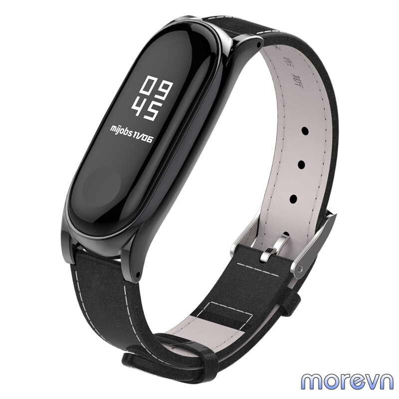 Dây đeo Mi band 5, miband 6 da PU viền cong PLUS chính hãng Mijobs - dây đeo thay thế mi band 6, miband 5 da PU PLUS