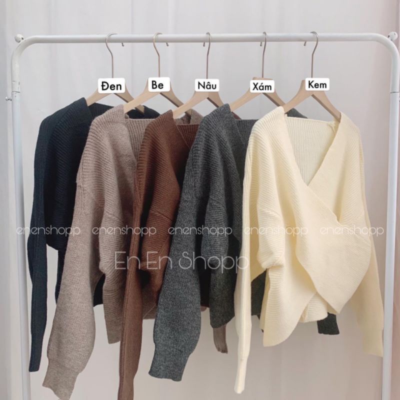 Áo len cổ chéo hàng QCL1