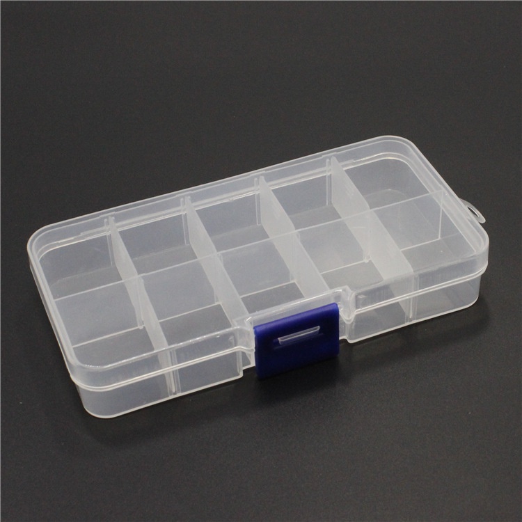 Hộp Đựng Linh Kiện Điện Tử  10 Ngăn 127x67x20mm, hộp đựng móng giả, đồ nail, mi giả, đồ câu, đồ trang sức nhỏ gọn