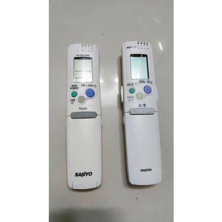 remote điều khiển máy lạnh sanyo nắp bật, remote sanyo nội địa, một mắt nhận và hai mắt nhận