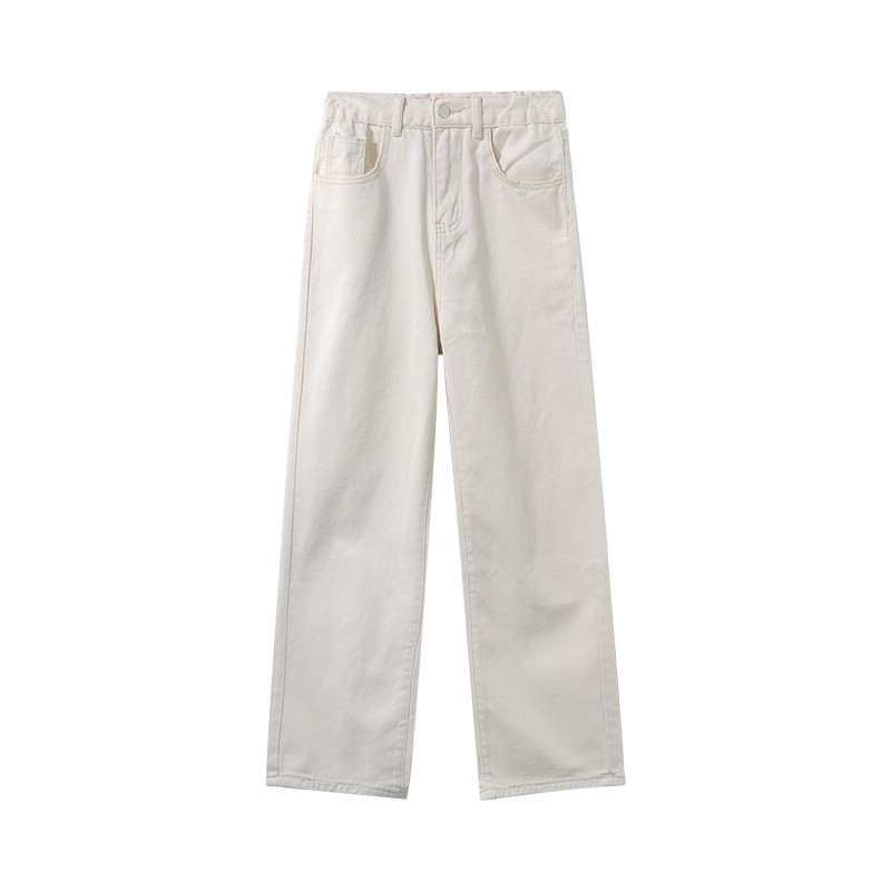 Quần Dài Lưng Cao Xiaozhainv Ống Rộng Co Giãn Tốt Phong Cách Hàn Quốc Dễ Phối Đồ