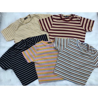 Áo Croptop gân cổ tròn