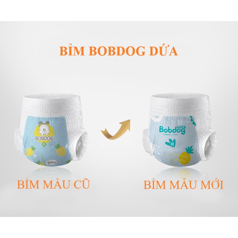 Thùng bỉm Bobdog Dứa dán/quần S72/M66/L60- M72/L66/XL60/XXL54 miếng