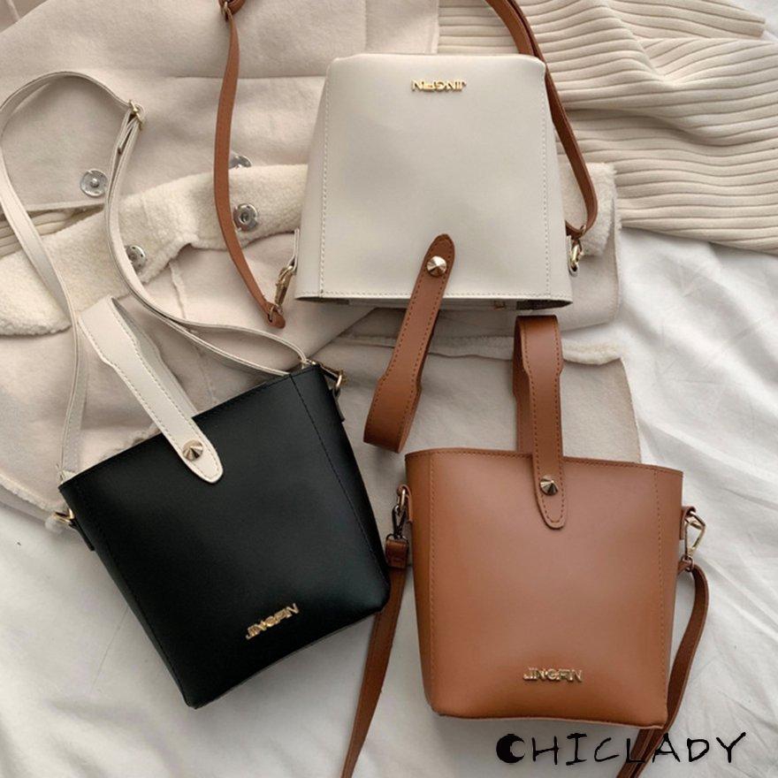 【miễn phí vận chuyển】Leisure Fashion Light Weight Bucket Bag Shoulder Shopping Bag Crossbody bag