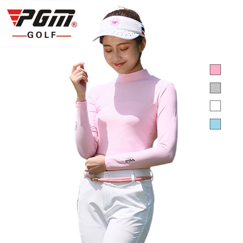 Pgm Áo Thun Tay Dài Cổ Lọ Vải Lụa Lạnh Thoáng Khí Độ Co Giãn Cao Thoải Mái Thời Trang Mùa Hè Cho Nữ