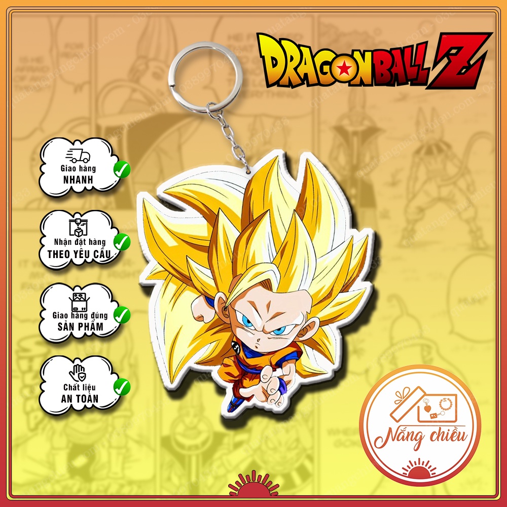 Móc Khóa Dày In Sắc Nét 2 Mặt Chibi Anime 7 Viên Ngọc Rồng - Dragon Ball ☘️Quà Tặng Nắng Chiều☘️
