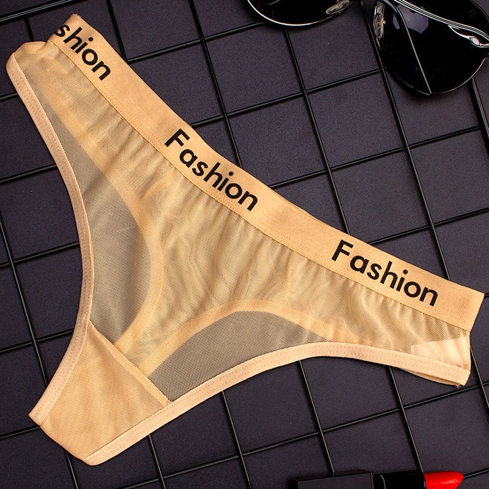 DORAW Fashion Mesh Briefs Sporty Style Transparent Women Underwear Sexy Lingerie Seamless Thongs Ladies Cotton Panties/Multicolor