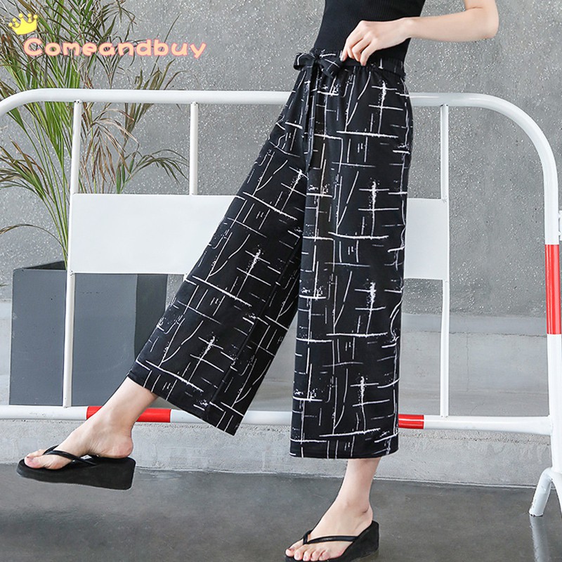 Quần Ống Rộng Lưng Cao Có Dây Cột | BigBuy360 - bigbuy360.vn