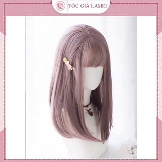 Tóc Giả Nguyên Đầu Nữ Thẳng Cụp Đuôi Hồng Ms 8226 tặng wig đội tóc