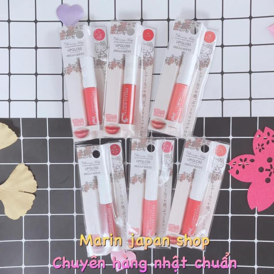 Son dưỡng môi có màu nhẹ nhàng tươi tắn hello kitty mèo xinh xắn lip gloss Nội địa Nhật Bản