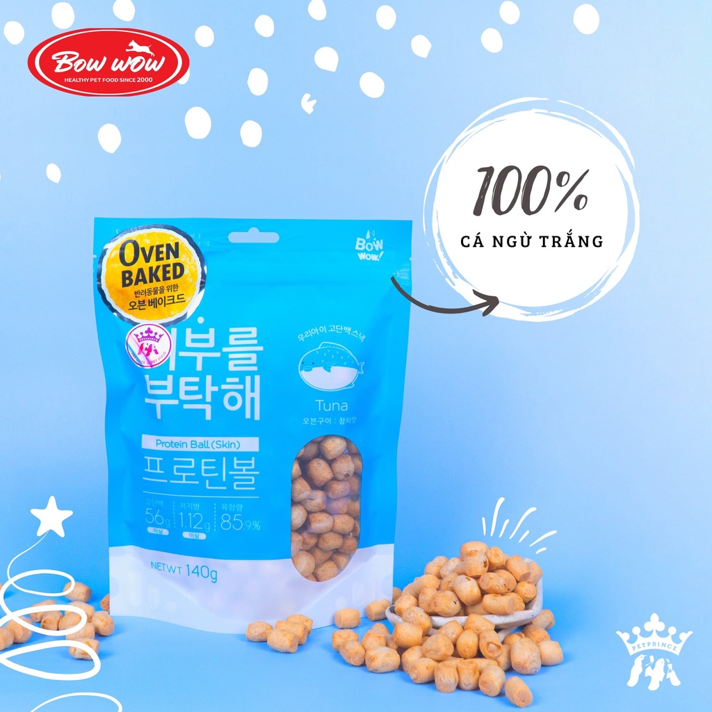 Thịt viên đút lò Bowwow cho chó - Chăm sóc mắt, da, lông - tăng cường miễn dịch - hỗ trợ thể lực - gói 140gr
