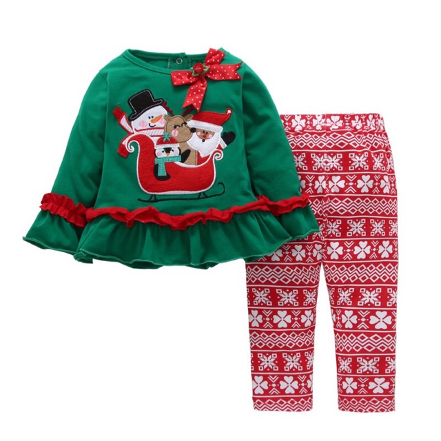 Set noel/christ mas cho bé gái