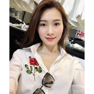 [SALE GIÁ SỈ] Áo sơ mi thêu Hoa Hồng nổi - vải đẹp - sang chãnh