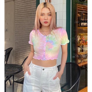 Áo ERRORIST croptop cổ tim cài nút