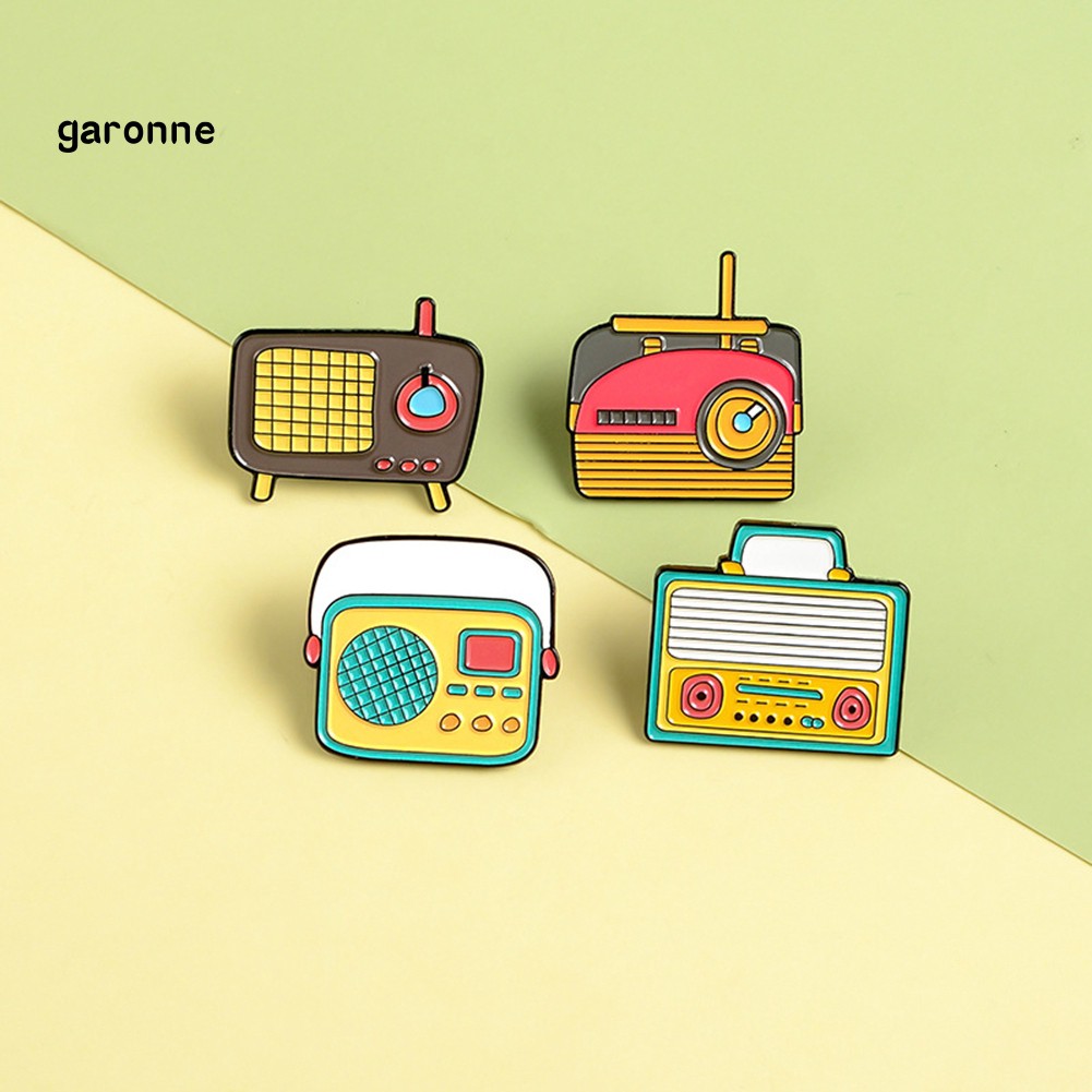 Ghim cài áo họa tiết radio đáng yêu thời trang