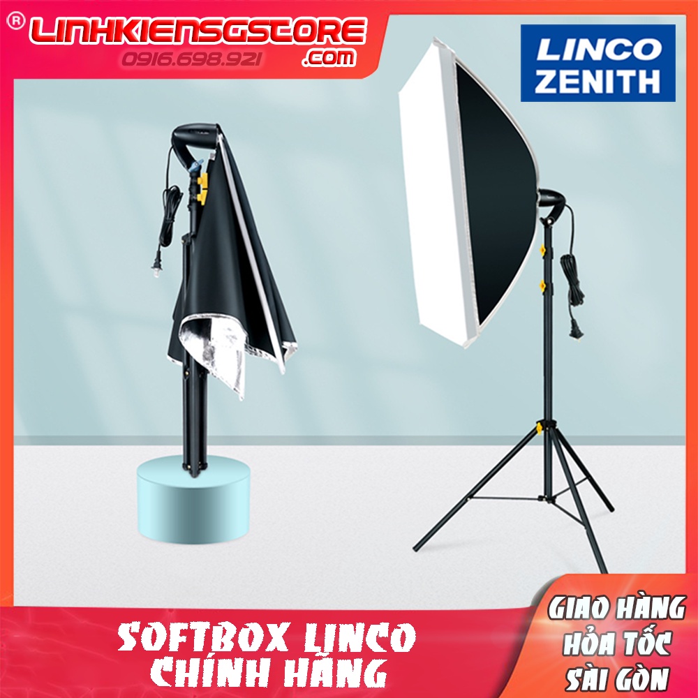 Bộ kit chụp ảnh studio thương hiệu LINCO chân cao 2 mét kèm softbox 50x70 cm hỗ trợ ánh sáng