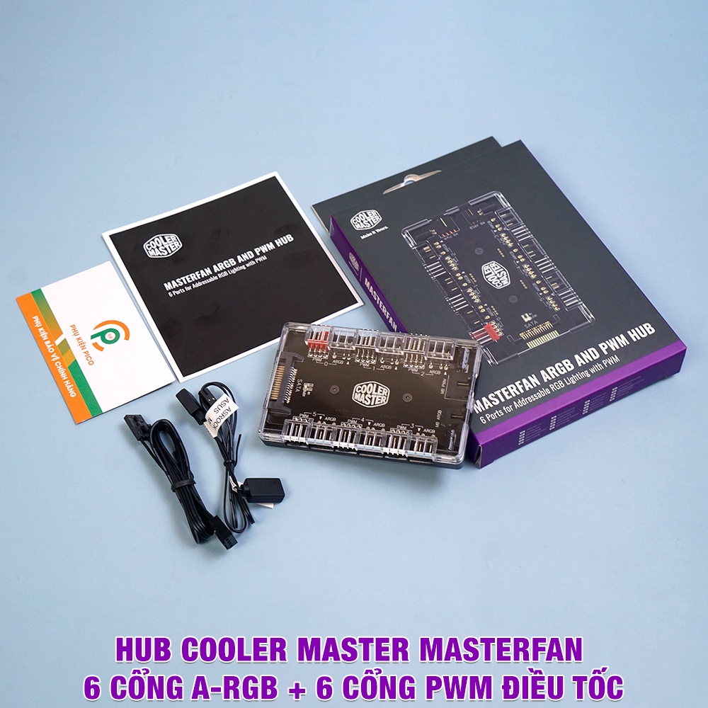 Hub chia Fan ARGB và PWM Cooler Master - Bộ chia fan CoolerMaster MasterFan ARGB and PWM HUB All in One  chính hãng