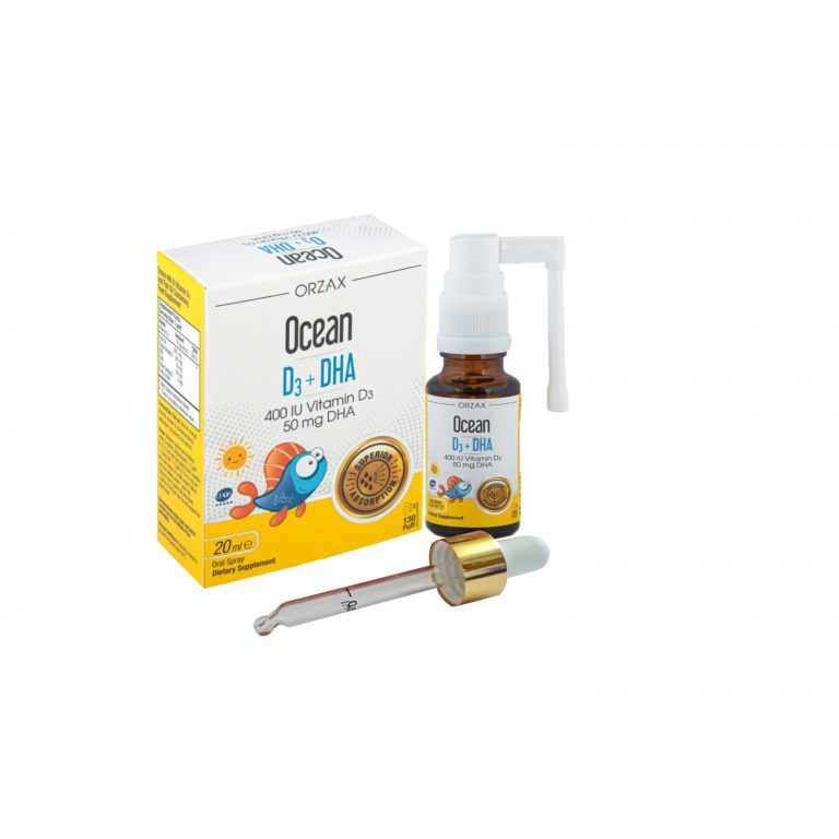 [Nhập khẩu] ORZAX OCEAN D3+DHA bổ sung Vitamin D3 giúp tăng cường hấp thu canxi, bổ sung DHA tốt cho não