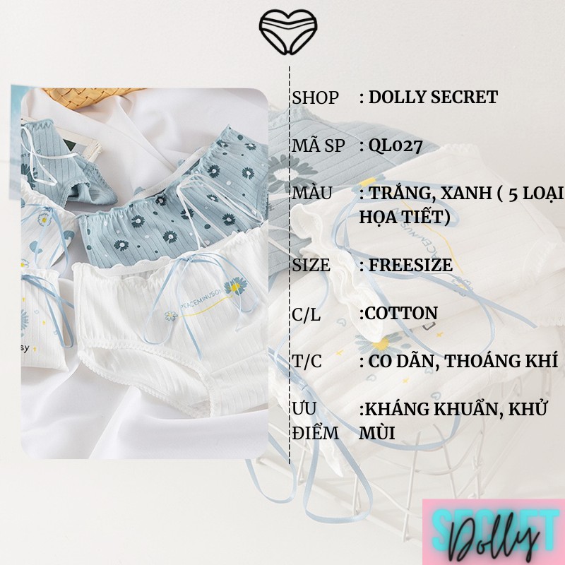 Quần lót nữ len tăm sợi tre họa tiết hoa cúc dễ thương SUNSHINE DOLLY SECRET QL027 | BigBuy360 - bigbuy360.vn