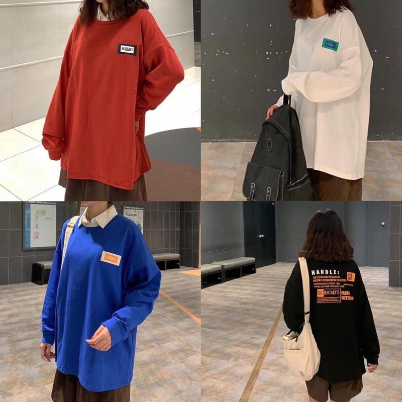 Áo Thun Tag Ngực Unisex Dáng rộng