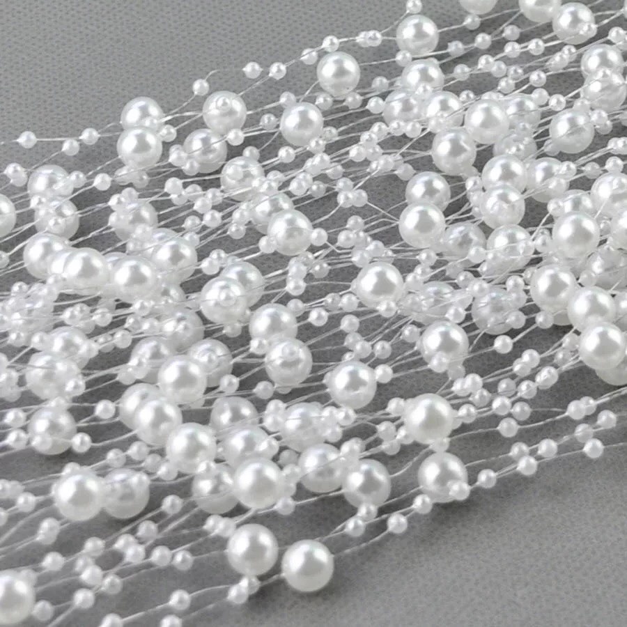 Hạt Cườm - 10 mét dây hạt ngọc nhựa điểm bó hoa cưới, làm đồ thủ công handmade HC-001