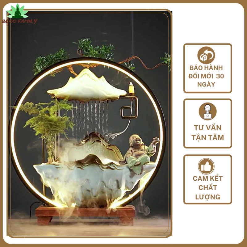 -Thác khói trầm hương nhiều mẫu phong thủy cao cấp có đèn LED trang trí gia đình decor phòng, để bàn tiếp khách