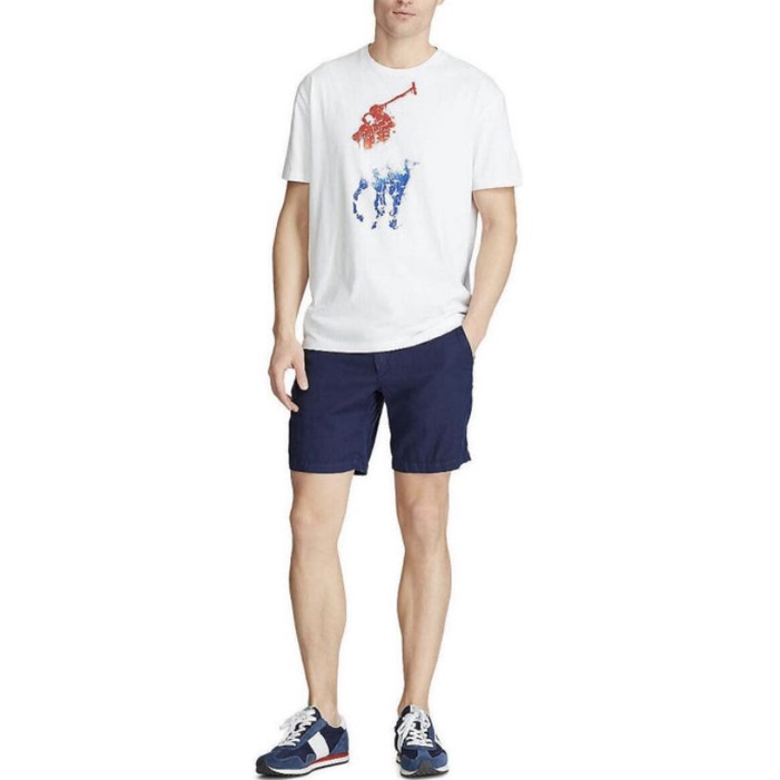 Áo thun cổ tròn in logo Ralph Lauren đơn giản dành cho nam