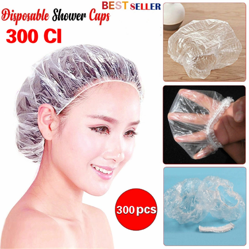 Bộ 300 mũ trùm đầu giữ tóc không bị ướt khi tắm dùng một lần tiện dụng