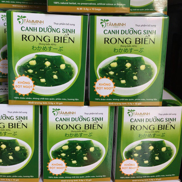 Canh dưỡng sinh rong biển TMF 55gr hộp 10 gói