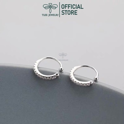 Khuyên tai bạc TLEE kẹp vành nạm đá cá tính TLEE JEWELRY B0351