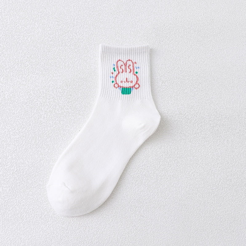 Vớ Tất Cổ Cao Icon Trắng Cotton Kháng Khuẩn freesize nam nữ hàng loại 1 bao đổi trả MRSOCKS - VC022