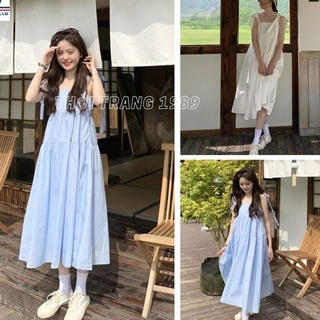 Đầm babydoll 2 dây buộc nơ hàn quốc ulzzang ,váy maxi đi biển dáng rộng siêu xinh THỜITRANG1989
