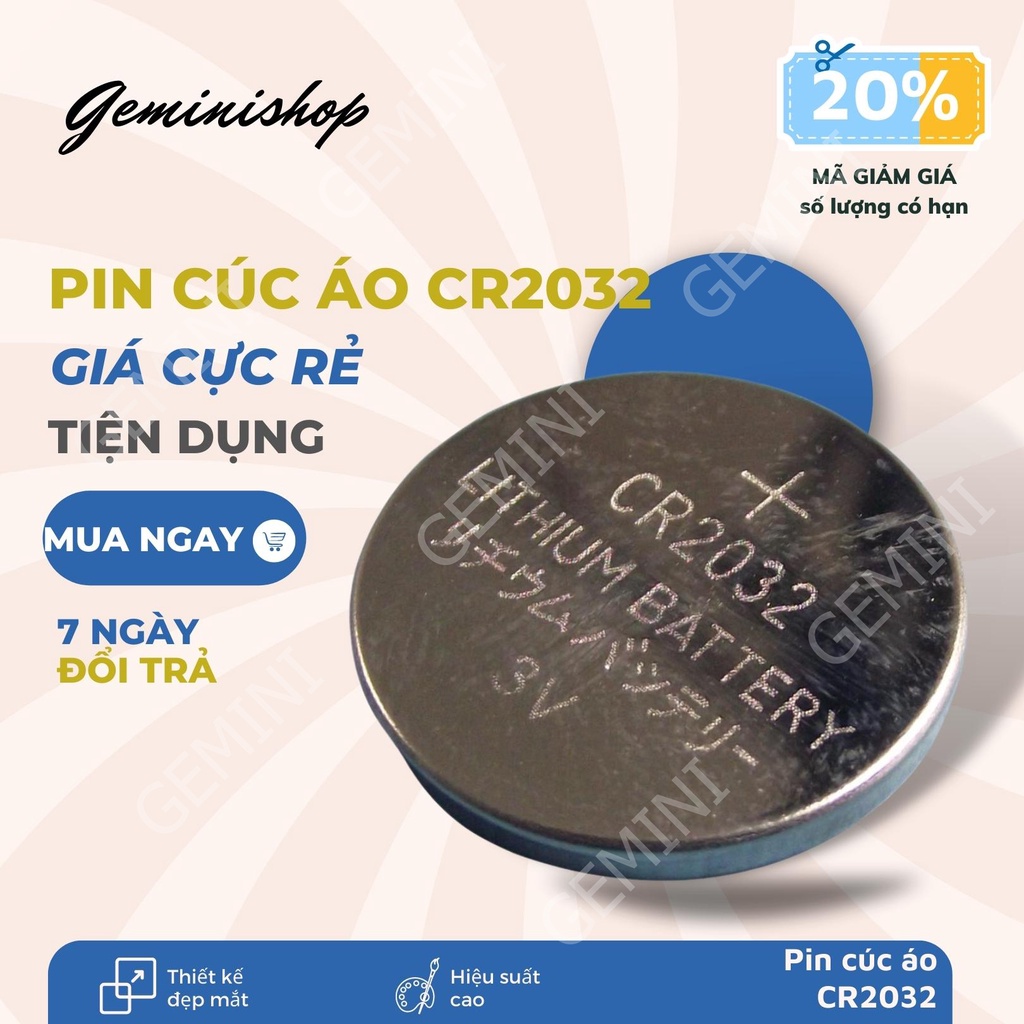 Pin cúc áo CMOS CR2032 Lithium 3V dùng cho các thiết bị điện tử