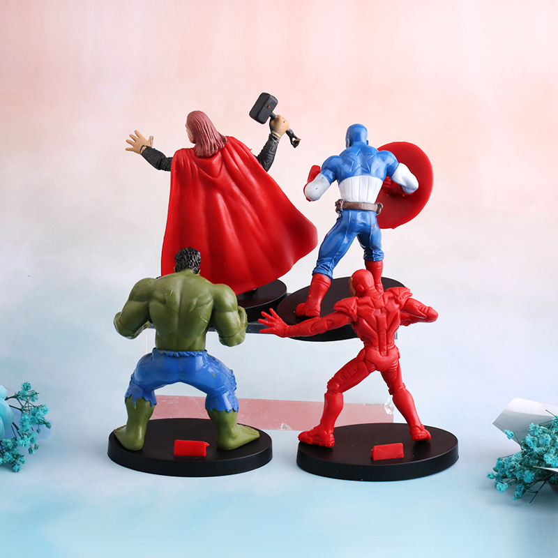 MARVEL Set 4 Mô Hình Nhân Vật Siêu Anh Hùng Trang Trí Bánh 10cm