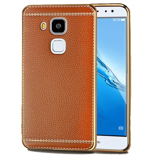 Ốp lưng Gr5 2016 vân da viền vàng