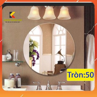 gương tròn soi nhà tắm bàn trang điểm treo tường kích thước tròn 40cm và 50cm - guonghoangkim mirror D50