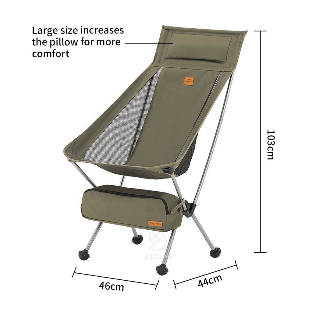 Ghế Gấp Gọn Naturehike, Ghế dã ngoại gấp gọn cao tựa đầu, nhỏ nhẹ, di động, YL08 -YL10 Đi Outdoor