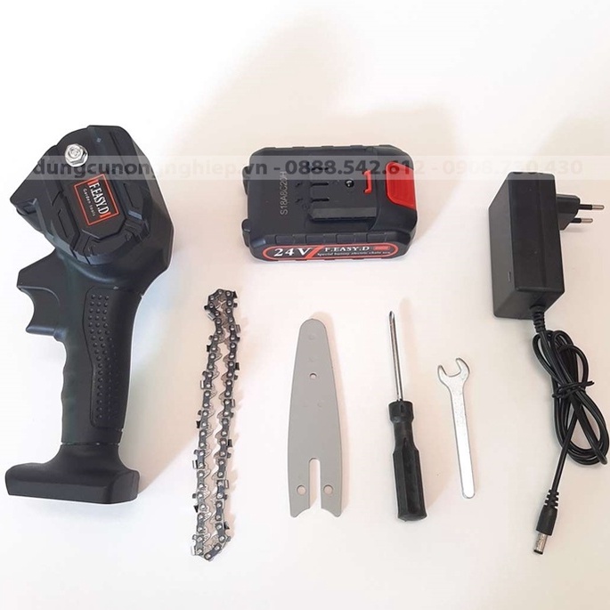 Máy cưa xích cầm tay mini chạy pin 24V