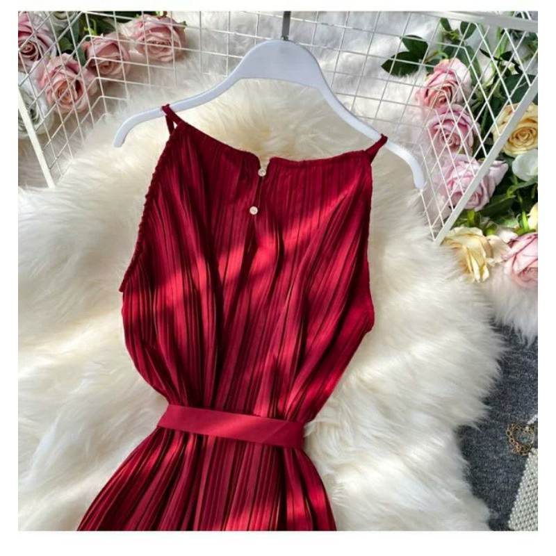 [Hot Item] Váy Maxi Xếp Ly Kèm Đai Thắt Eo Sang Chảnh | BigBuy360 - bigbuy360.vn