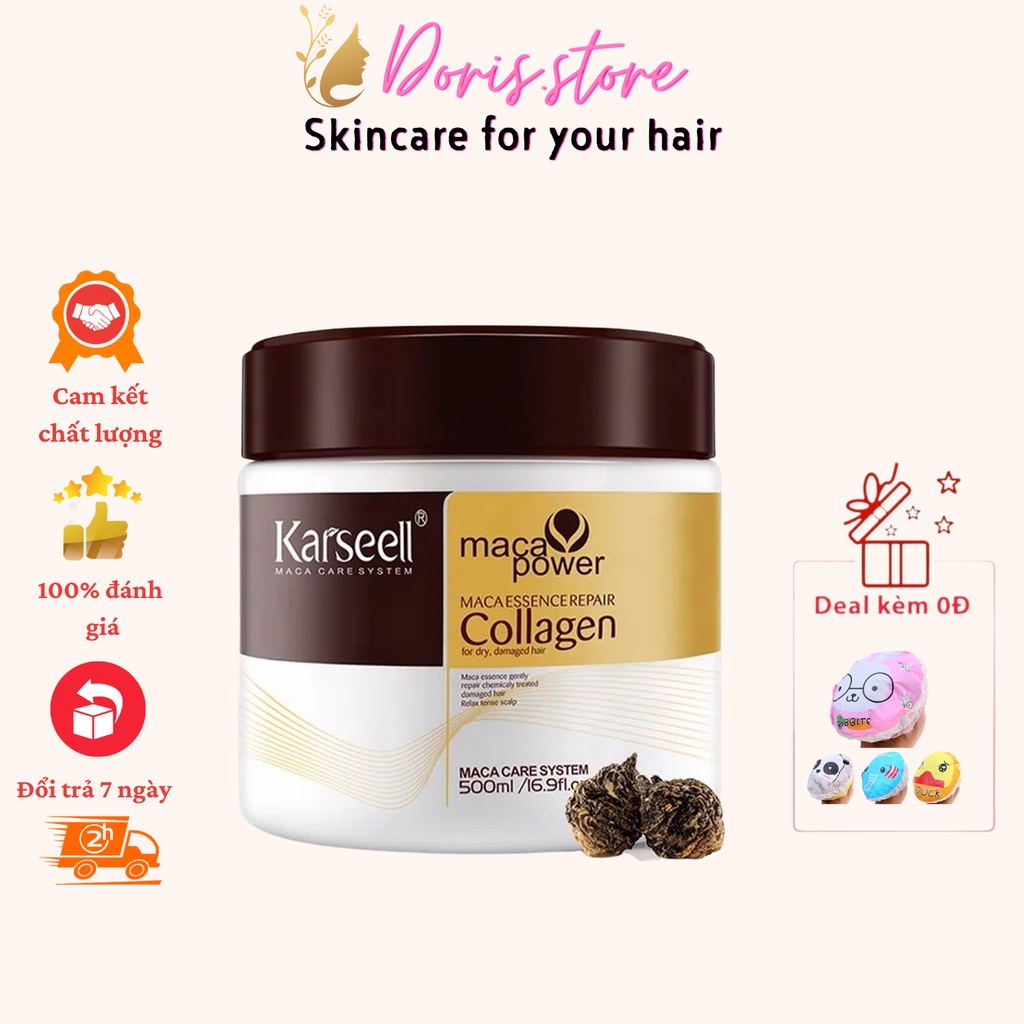 Kem ủ hấp tóc colagen karseell phục hồi tóc hư tổn hương nước hoa 500ml - Dầu ủ tóc karseell siêu mượt chính hãng