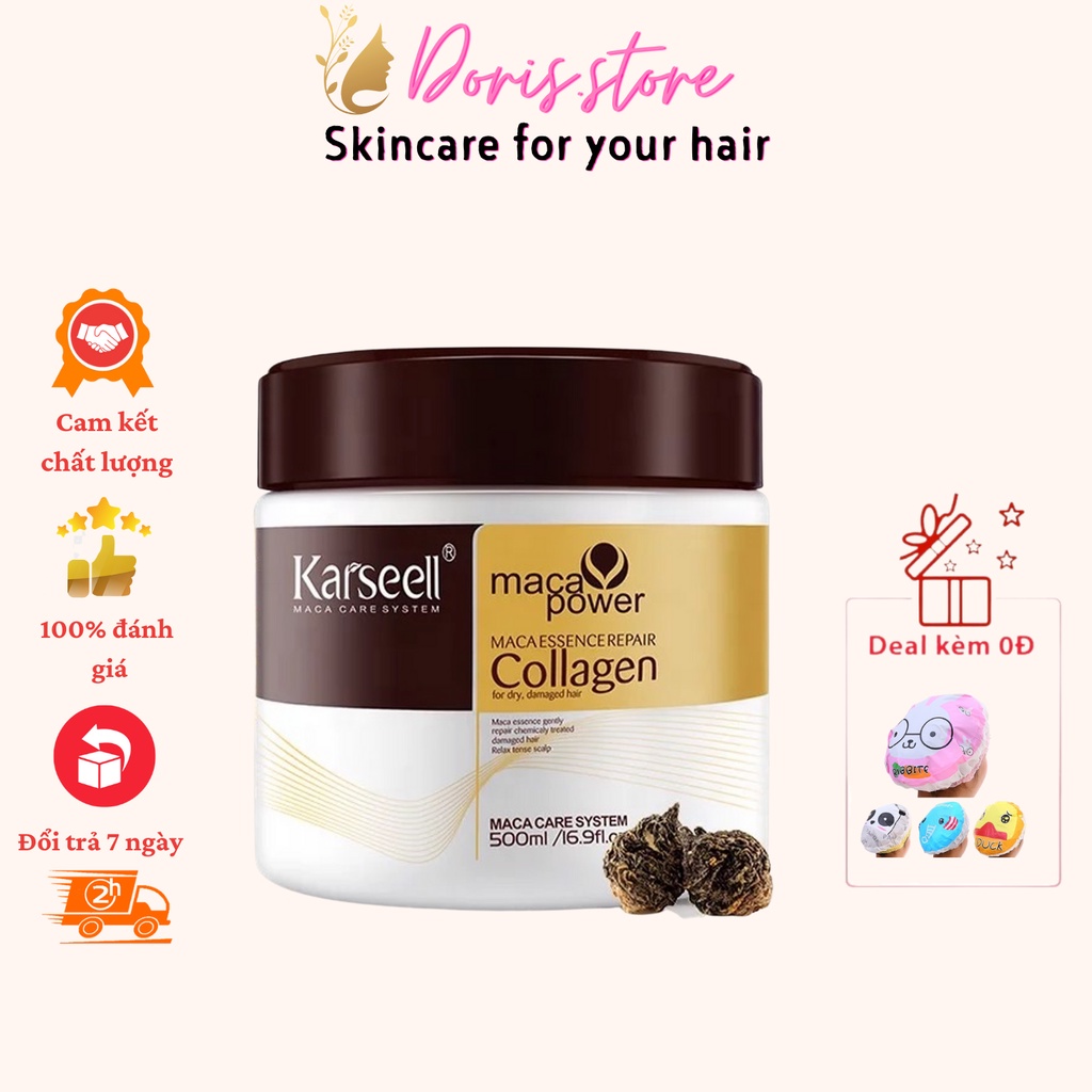 KARSEELL - Dầu Hấp Ủ Dưỡng Ẩm Phục Hồi Tóc Siêu Mềm Mượt Collagen Karseell 500ml