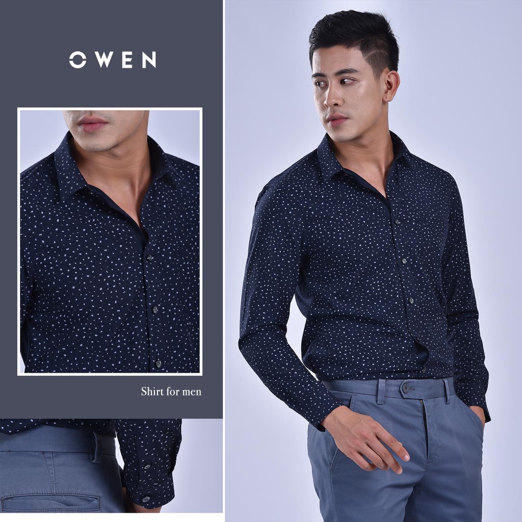 Xả 12.12 10.10 . (ẢNH THẬT) OWEN - Áo sơ mi dài tay Owen SLIMFIT 81041 Cực Đẹp . . . ' ' ' hot . < . )